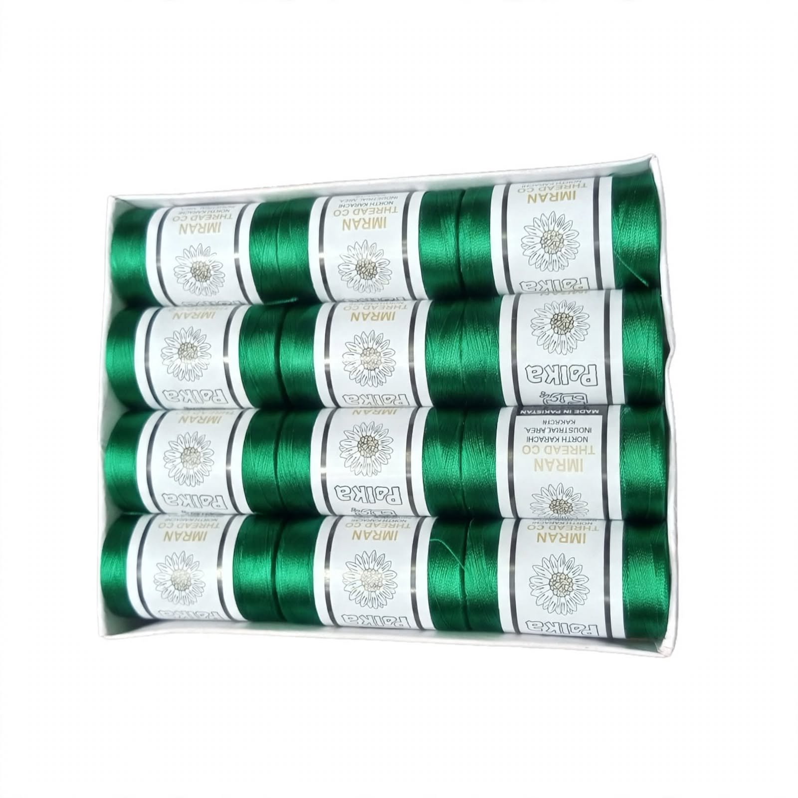 Polka Chikan Art Silk Embroidery Thread – Dark Green | Guaranteed Best Colour | Box of 12 Spools - Image 3