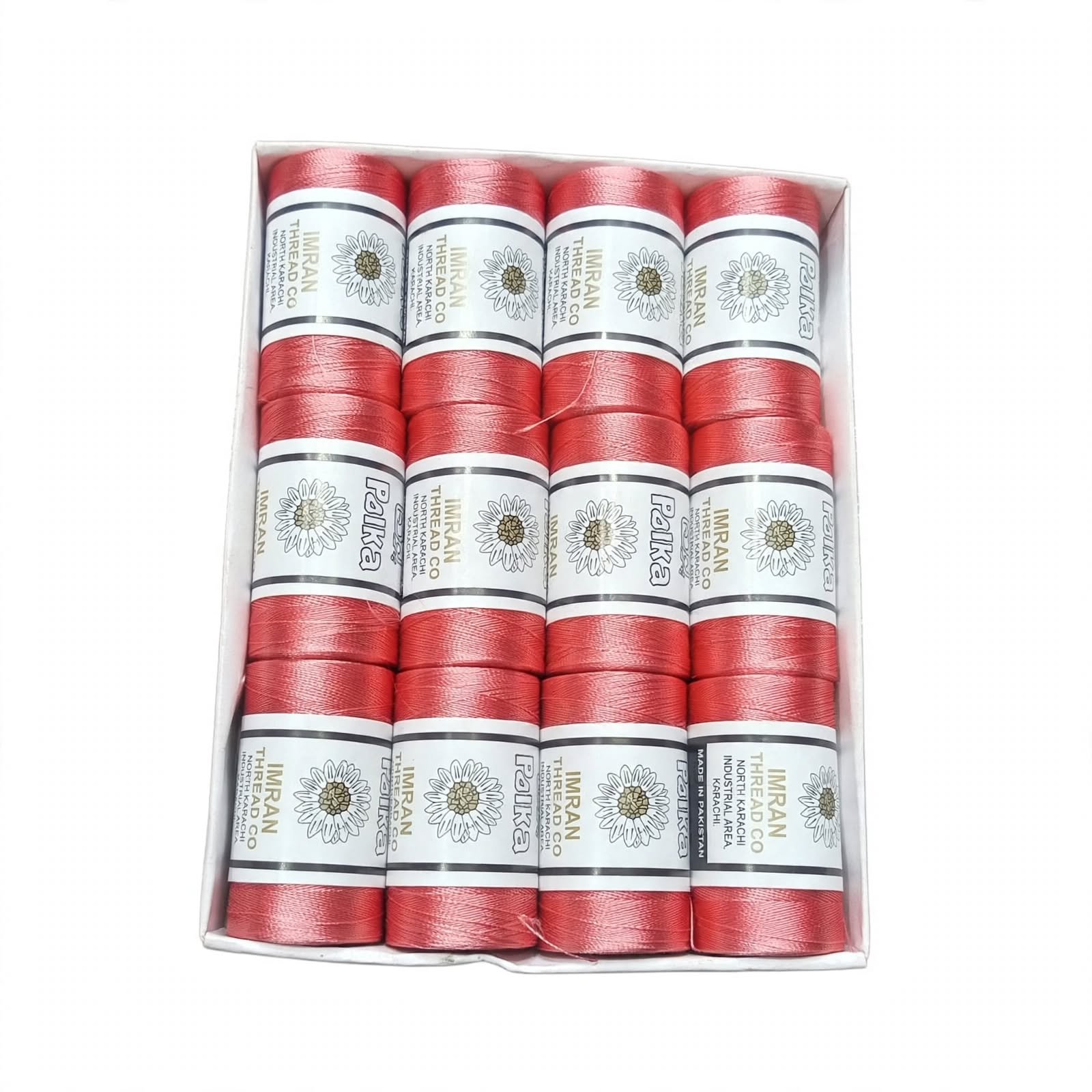 Polka Chikan Art Silk Embroidery Thread – Rose Pink | Guaranteed Best Colour | Box of 12 Spools - Image 3